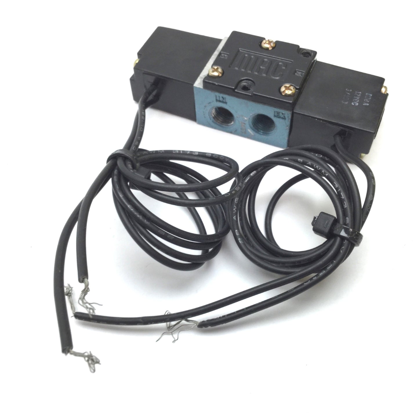 Used Mac 45A-GA1-DDBA-1BA Solenoid Valve, 2-Position 4-Port, 12VDC, 1/8" NPT, 120psi