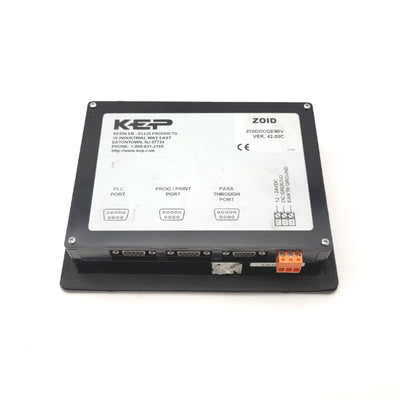 Used KEP ZOIDDCGE90V PLC Operator Interface, 12-24VDC, Version 42.00C, 3x 9-Pin