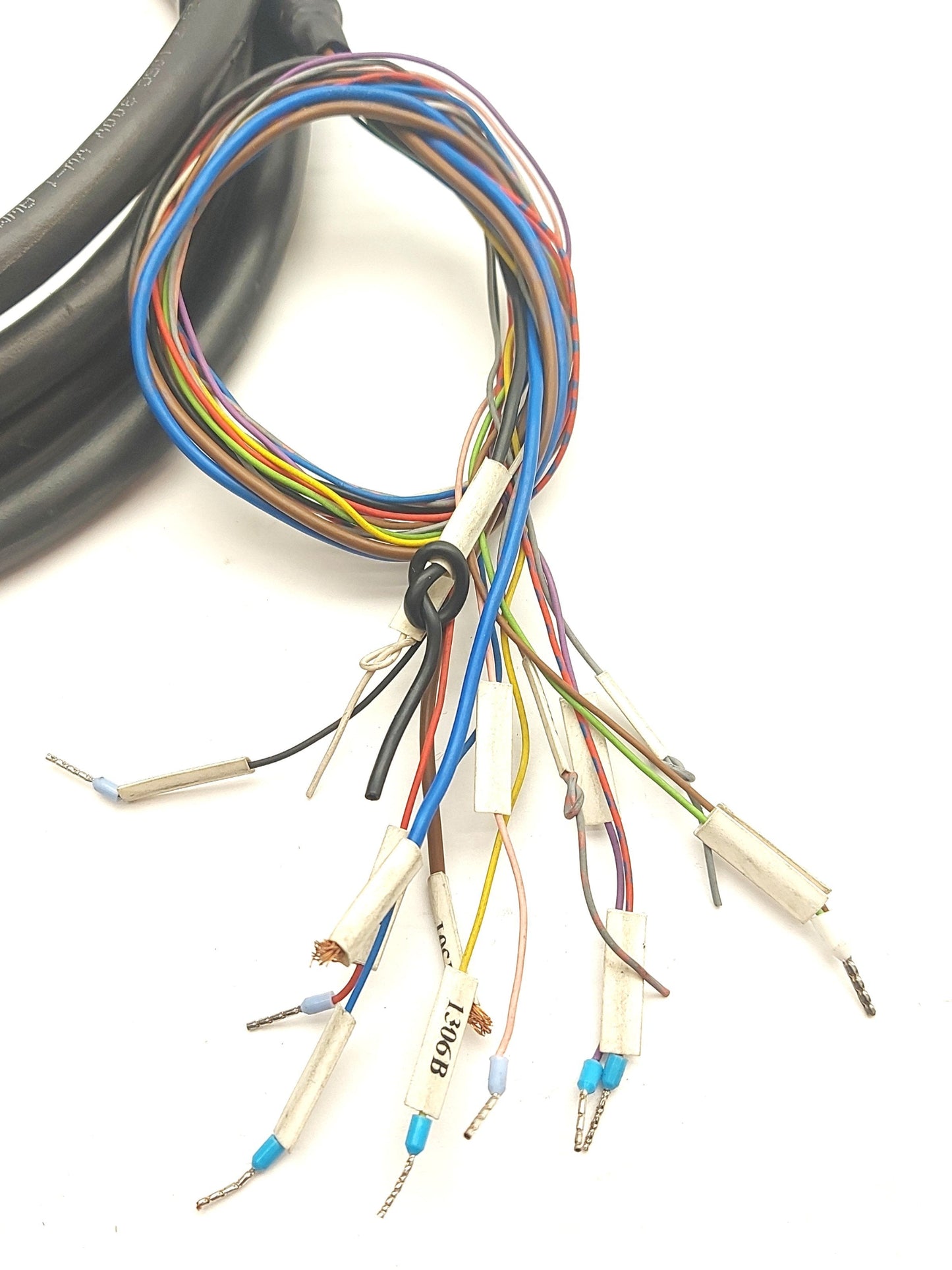 Used Hummel Cable, M16 15-Pole Female Connector to Flying Leads, 8 Feet Long, Black