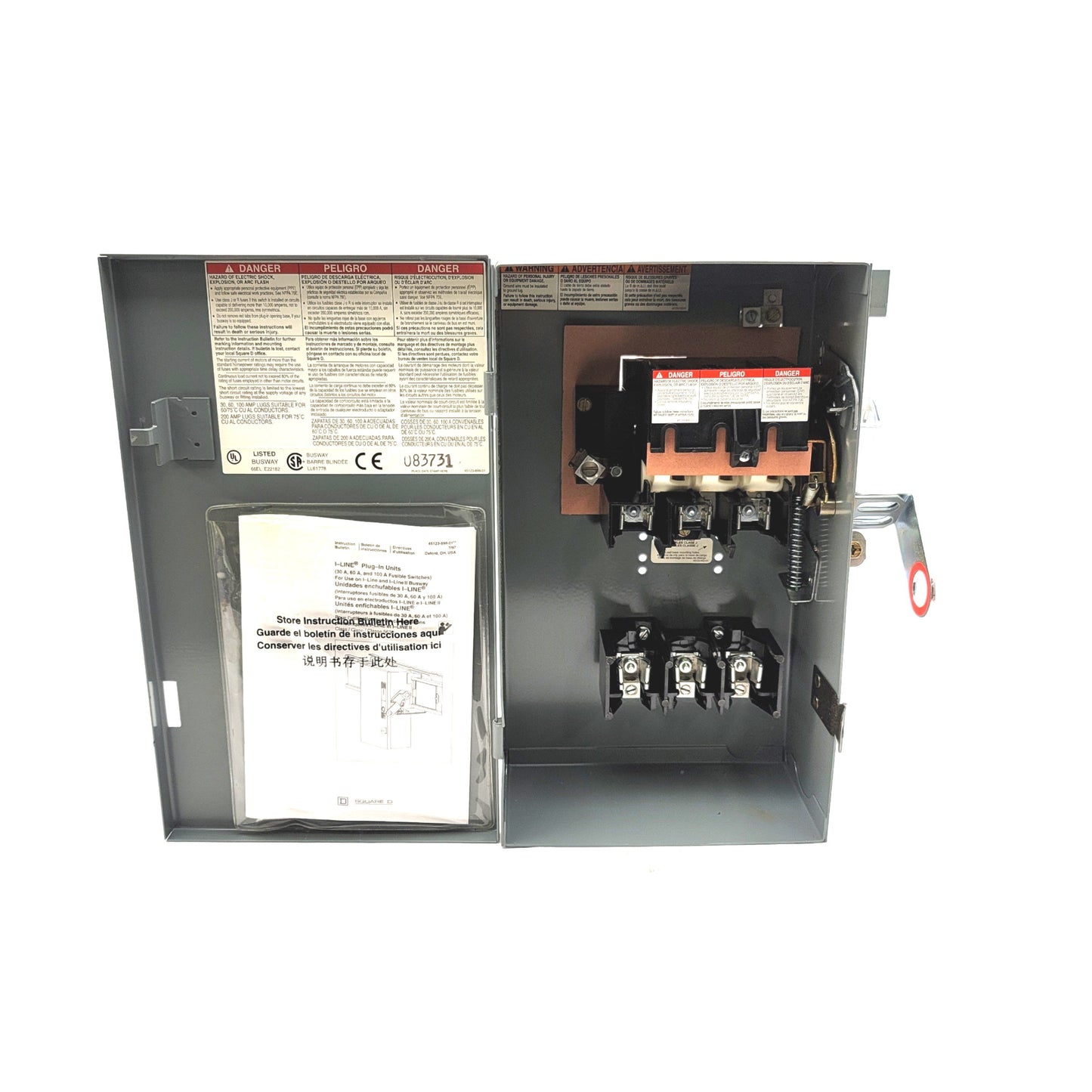 New Square D PQ4603G I-LINE Fusible Busway Plug In Unit 277/480/600VAC 30A 4-Pole