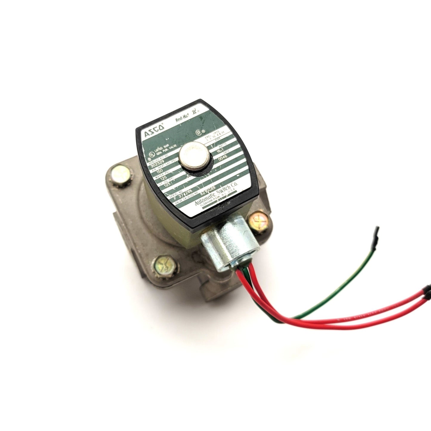 Used Asco 8210G89 Red Hat Solenoid Valve, Ports: 1" NPT, Voltage: 120VAC,16.1 Watts