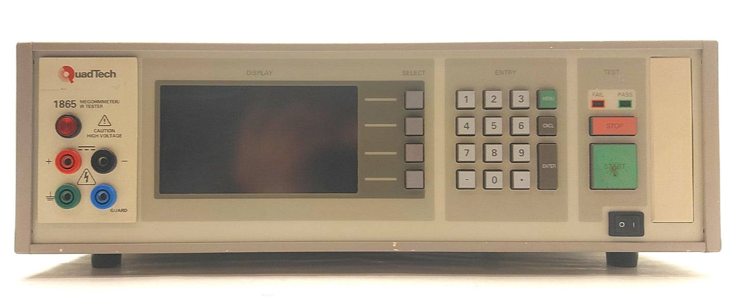 Used QuadTech 1865 Megaohmmeter/IR Tester, 1kΩ-100TΩ, 1-1000VDC, RS-232, 90-250VAC