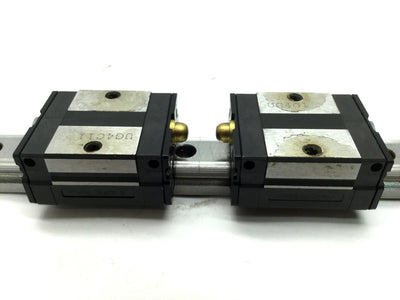 THK SSR15 Linear Ball Bearing Block Carriage Slides (x2) on 400mm Guide Rail