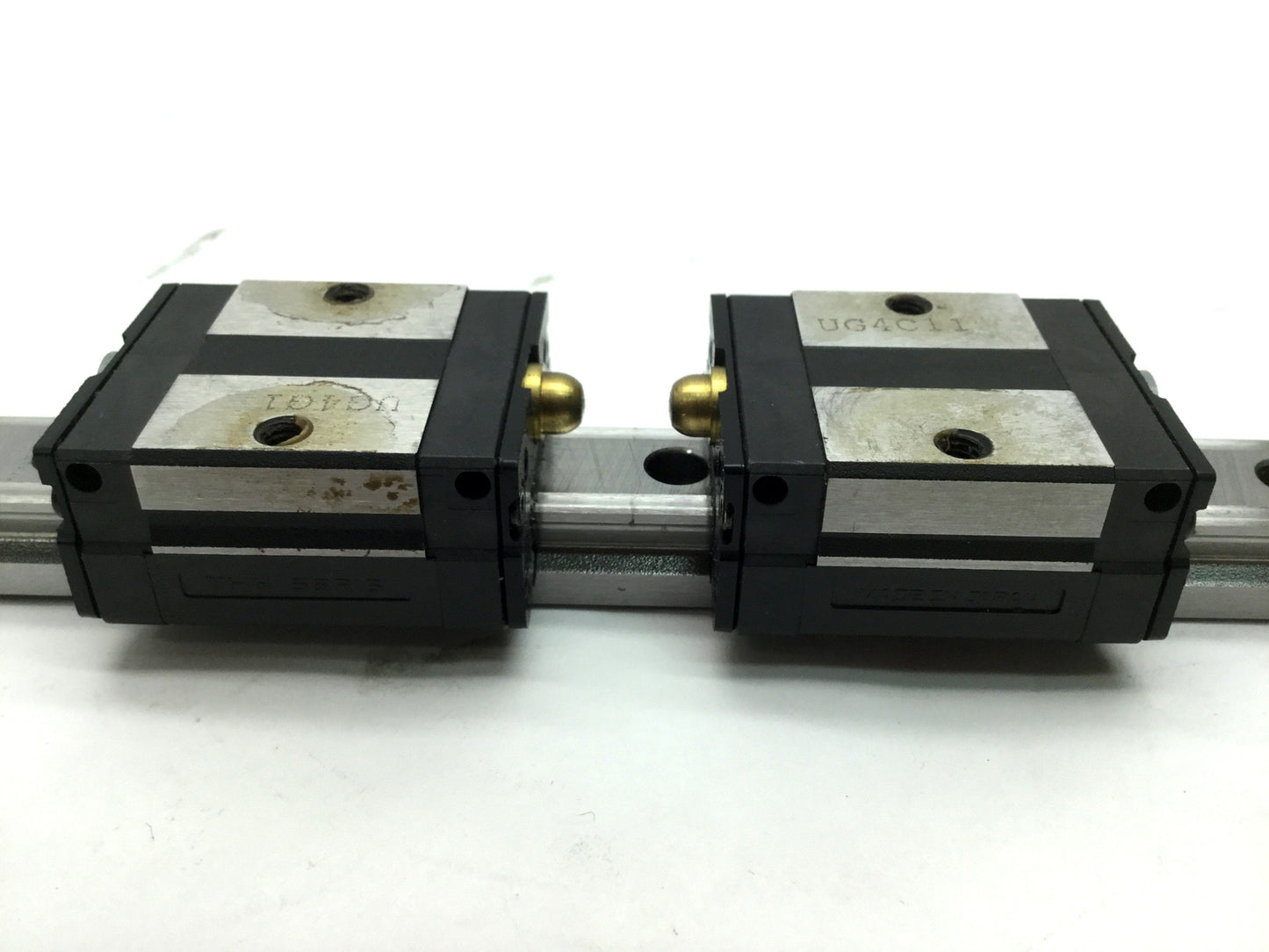 THK SSR15 Linear Ball Bearing Block Carriage Slides (x2) on 400mm Guide Rail