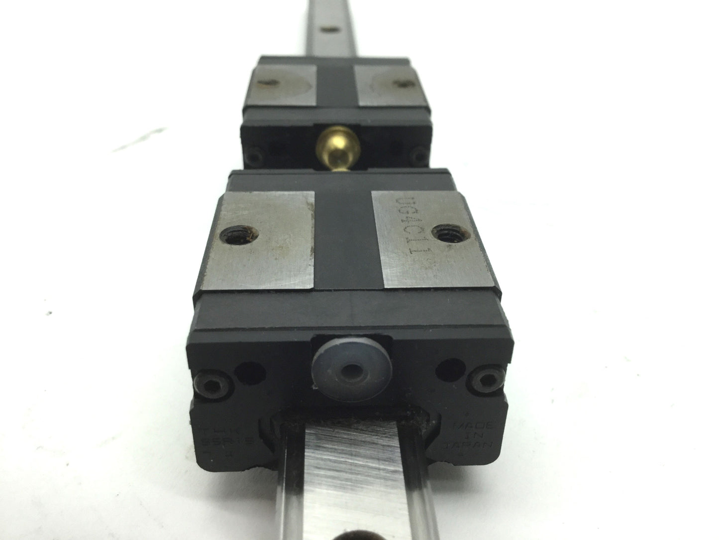 THK SSR15 Linear Ball Bearing Block Carriage Slides (x2) on 400mm Guide Rail