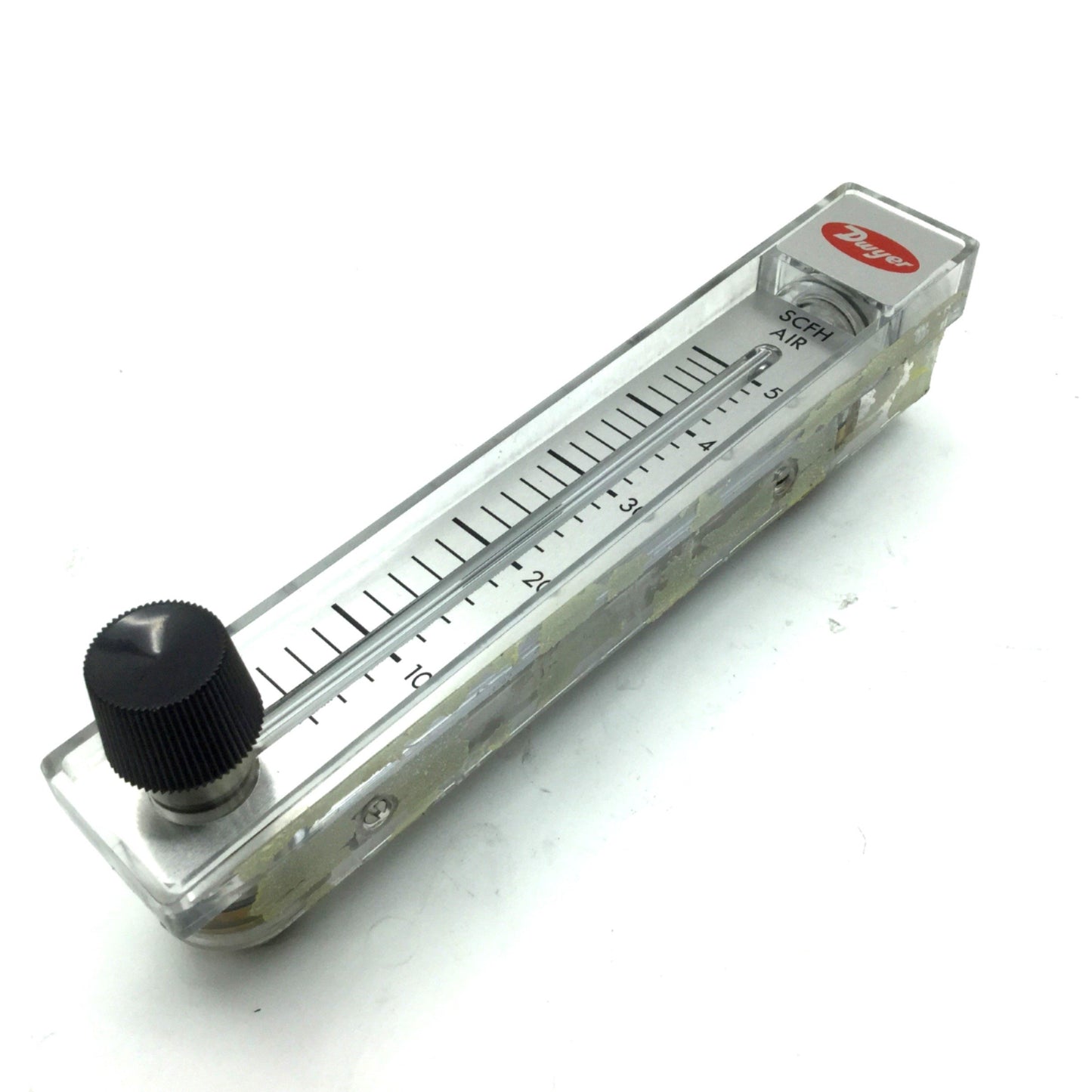 Used Dwyer RMB-52-SSV Air Flow Meter, Scale: 5" Range: 4-50 SCFH, Ports: 1/4" NPT