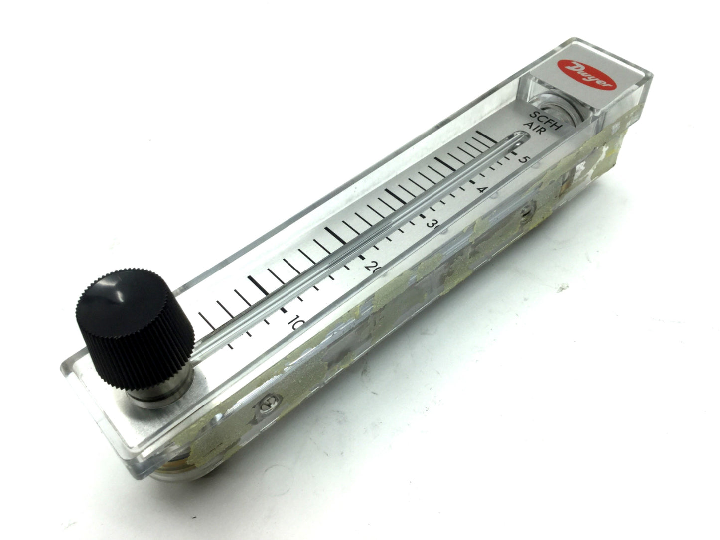 Used Dwyer RMB-52-SSV Air Flow Meter, Scale: 5" Range: 4-50 SCFH, Ports: 1/4" NPT