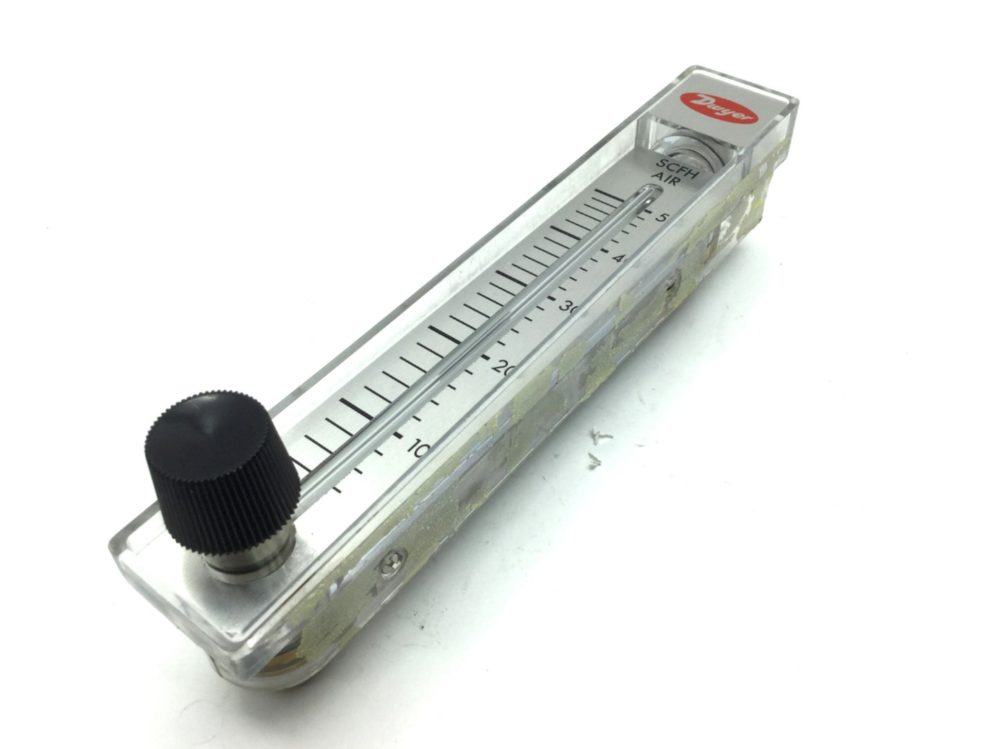 Used Dwyer RMB-52-SSV Air Flow Meter, Scale: 5" Range: 4-50 SCFH, Ports: 1/4" NPT