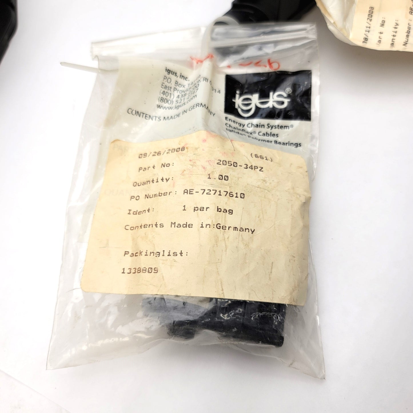 New IGUS 200.05.100 Energy-Chain Cable Hose Carrier Wireway 2-¼" x 1" x 74" 40 Links