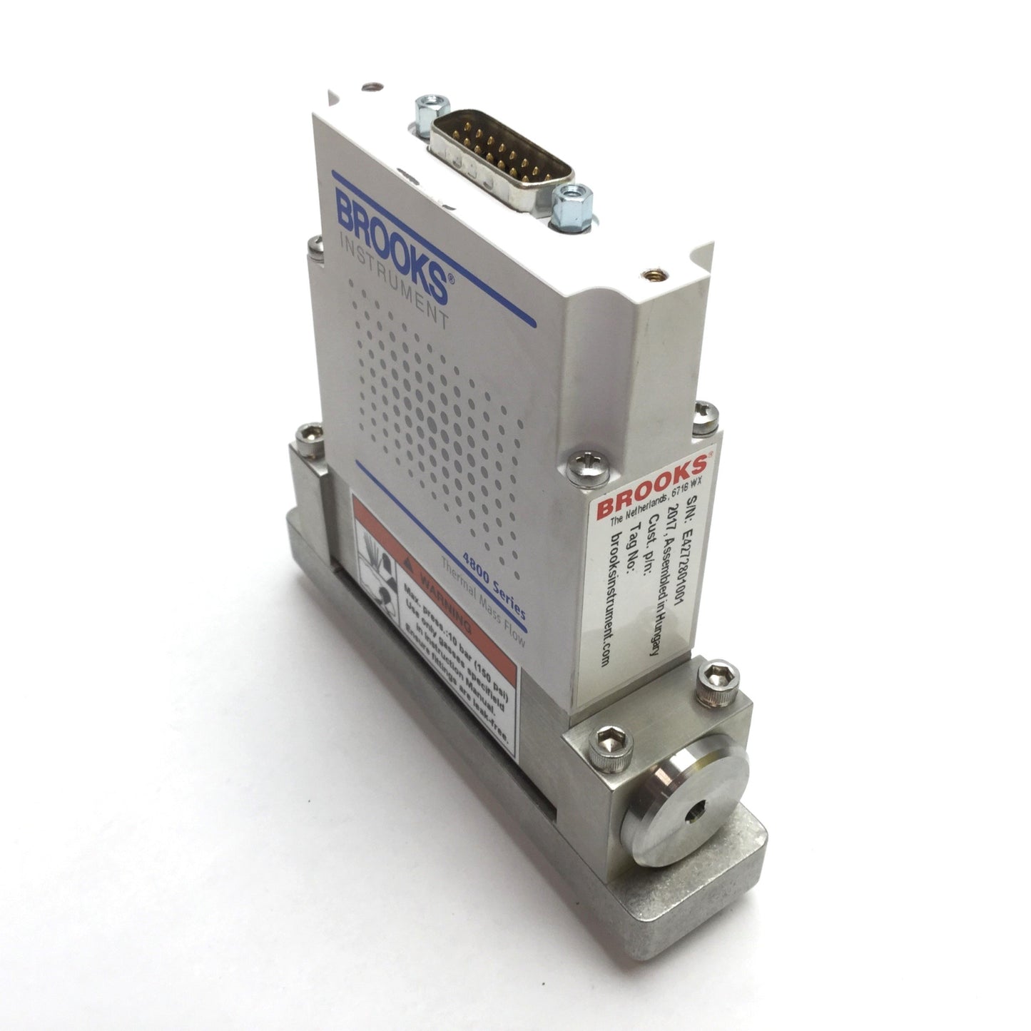 Used Brooks Instrument 4850ABC2S1B1K5C00A Thermal Mass Flow Controller, 24VDC, 70psi