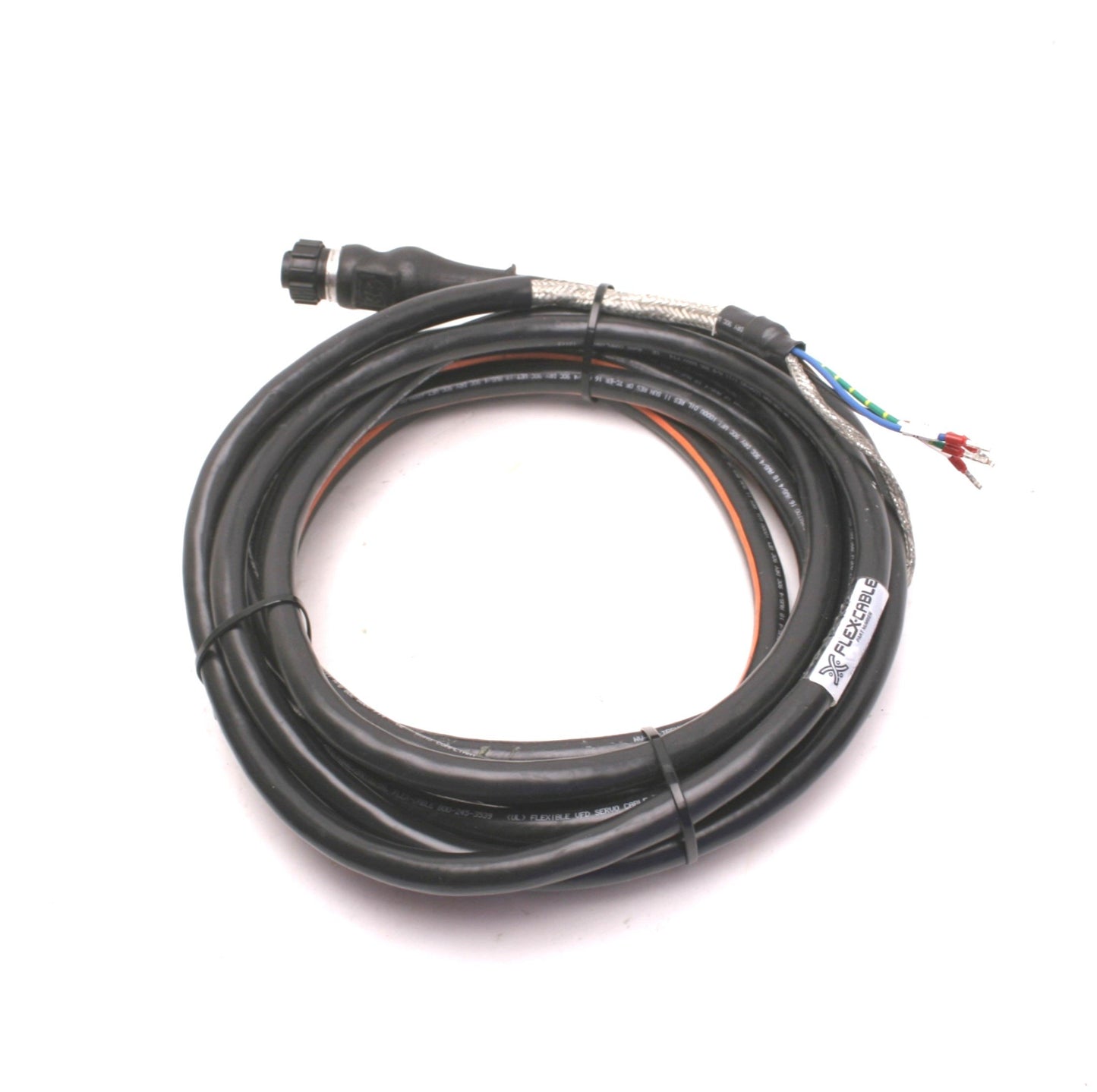 Used Flex Cable FC-CPBM6DF-16AF-M005 Power/Brake Cable 9-Pin Round to Flying Leads 5m
