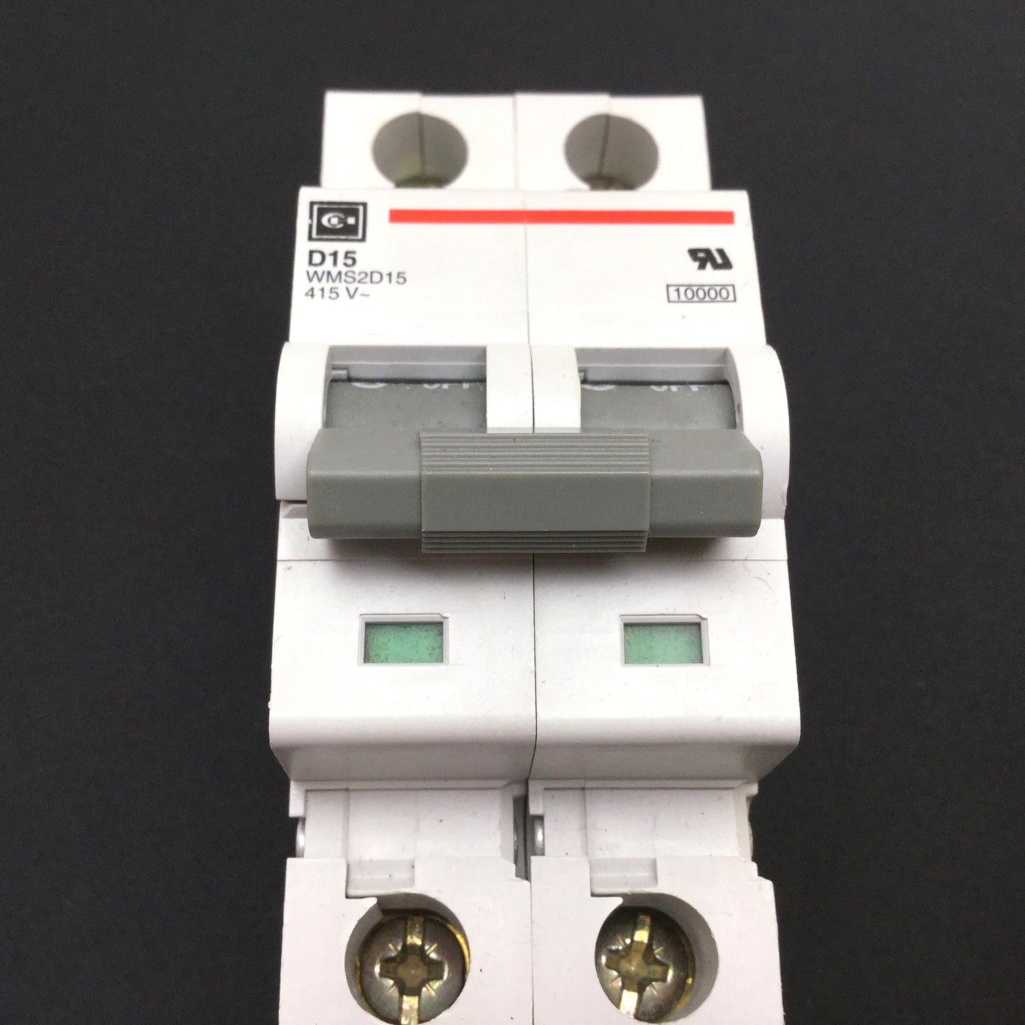 Used Cutler Hammer WMS2D15 Circuit Breaker, 2-Pole, 15A 415VAC, D-Curve, DIN Rail