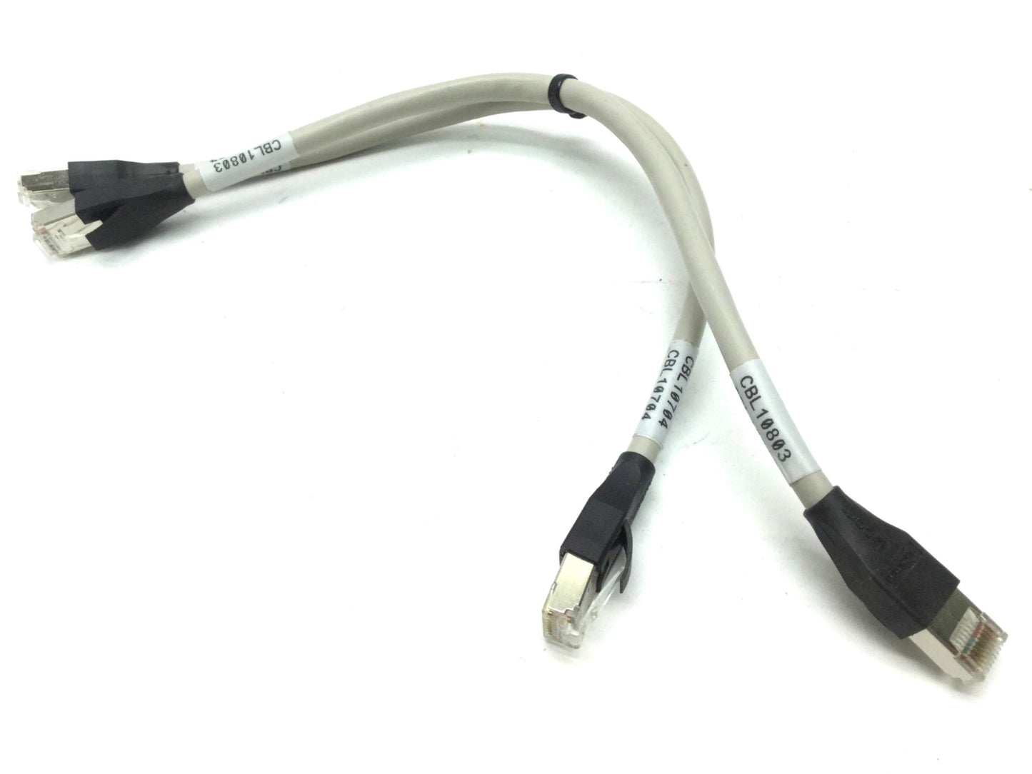 Used 2x L-Com TRD855DSZ-1 Ethernet Cable Cord 26 AWG Stranded Cat 5E Double Shielded