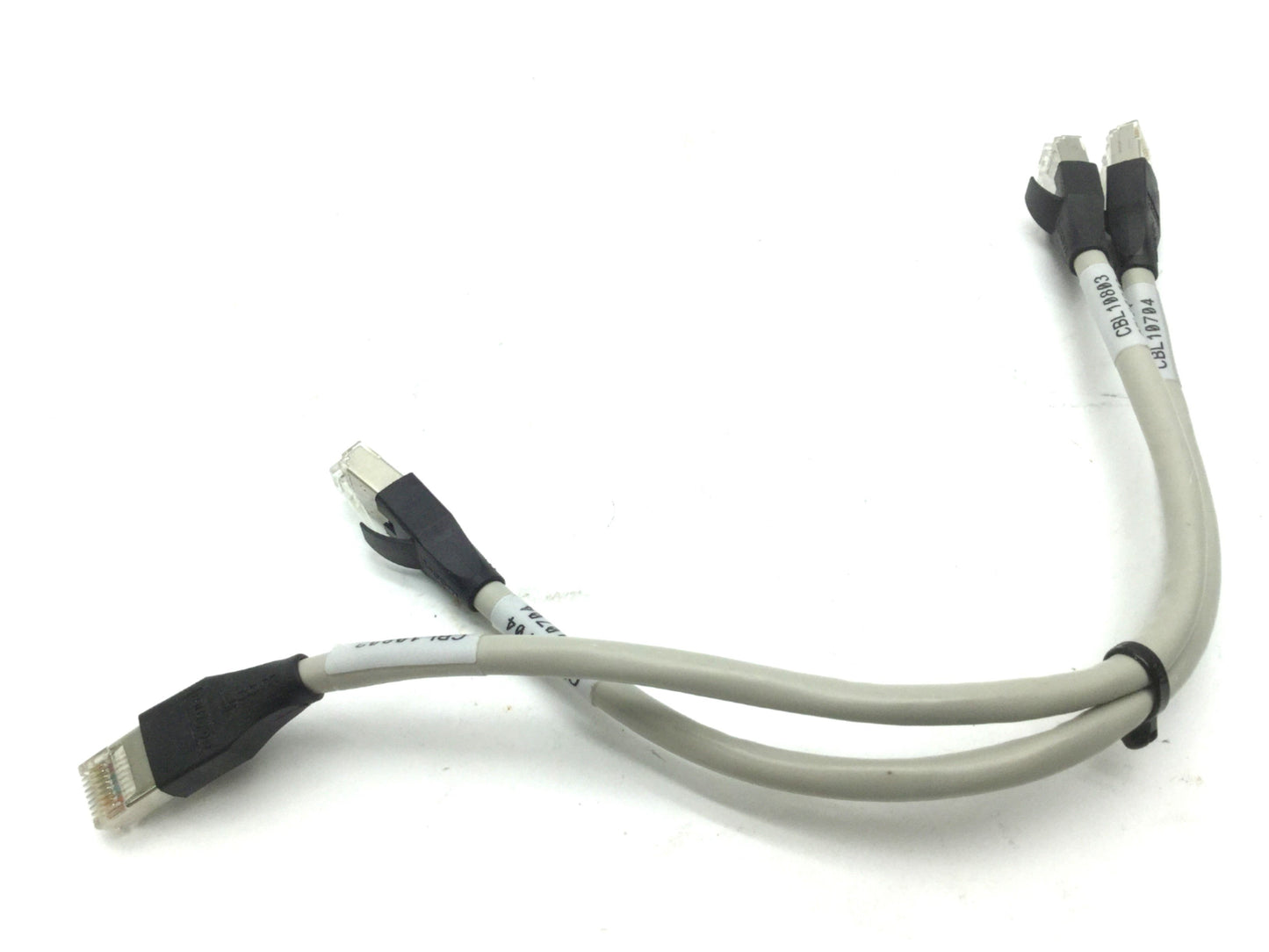 Used 2x L-Com TRD855DSZ-1 Ethernet Cable Cord 26 AWG Stranded Cat 5E Double Shielded