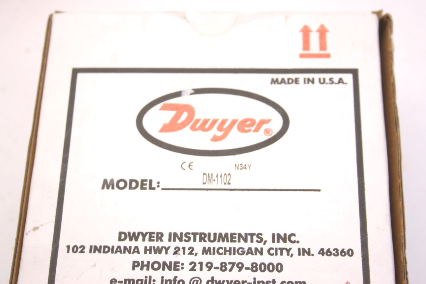 New Dwyer DM-1102 Digital Differential Pressure Gauge, 5" Dia, Range: 0-.25"WC