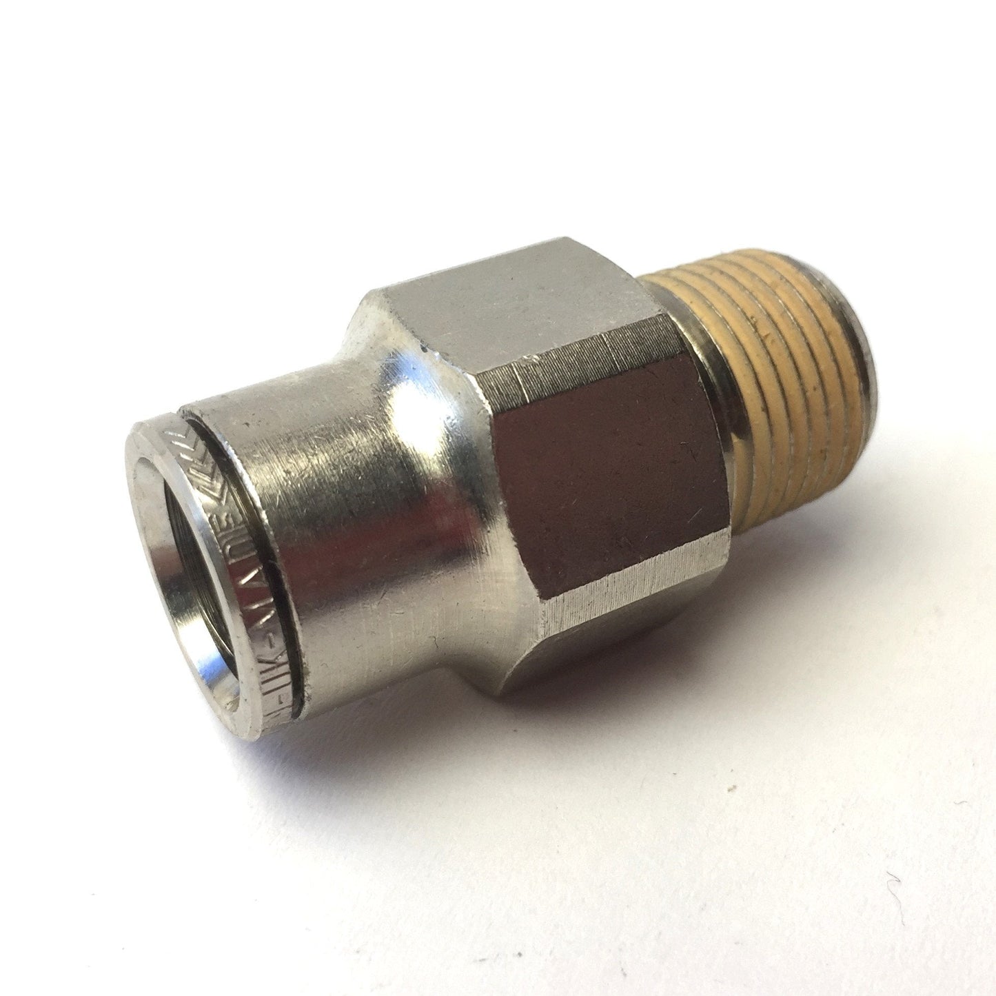 Used Norgren 3/8 1/2 Push-to-Connect Nickel Plated Brass Tube Adapter Fitting UK Made