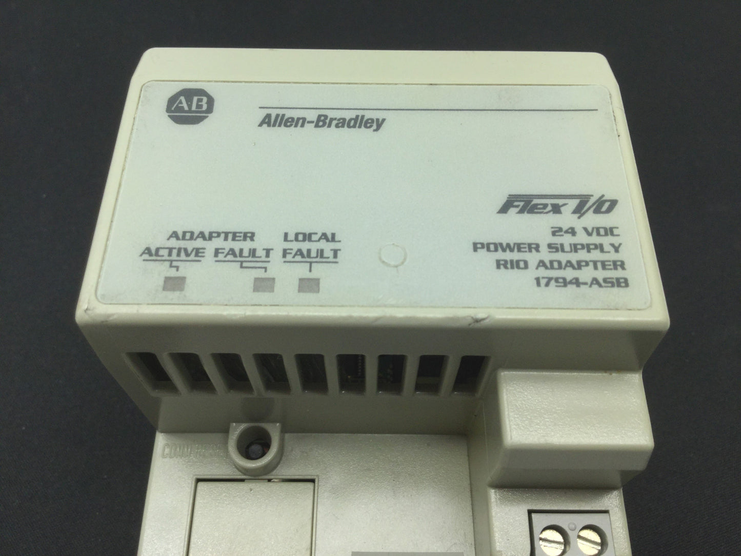 Used Allen-Bradley 1794-ASB Ser D Flex I/O Power Supply RIO Adapter
