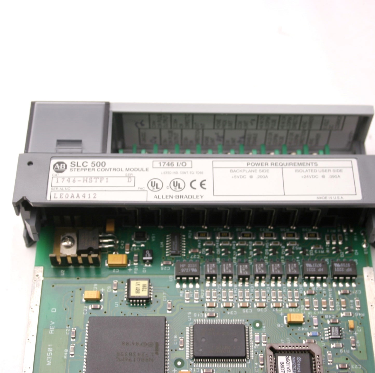 Used Allen Bradley 1746-HSTP1 SLC 500 Stepper Control Module, Series D, 5VDC/24VDC