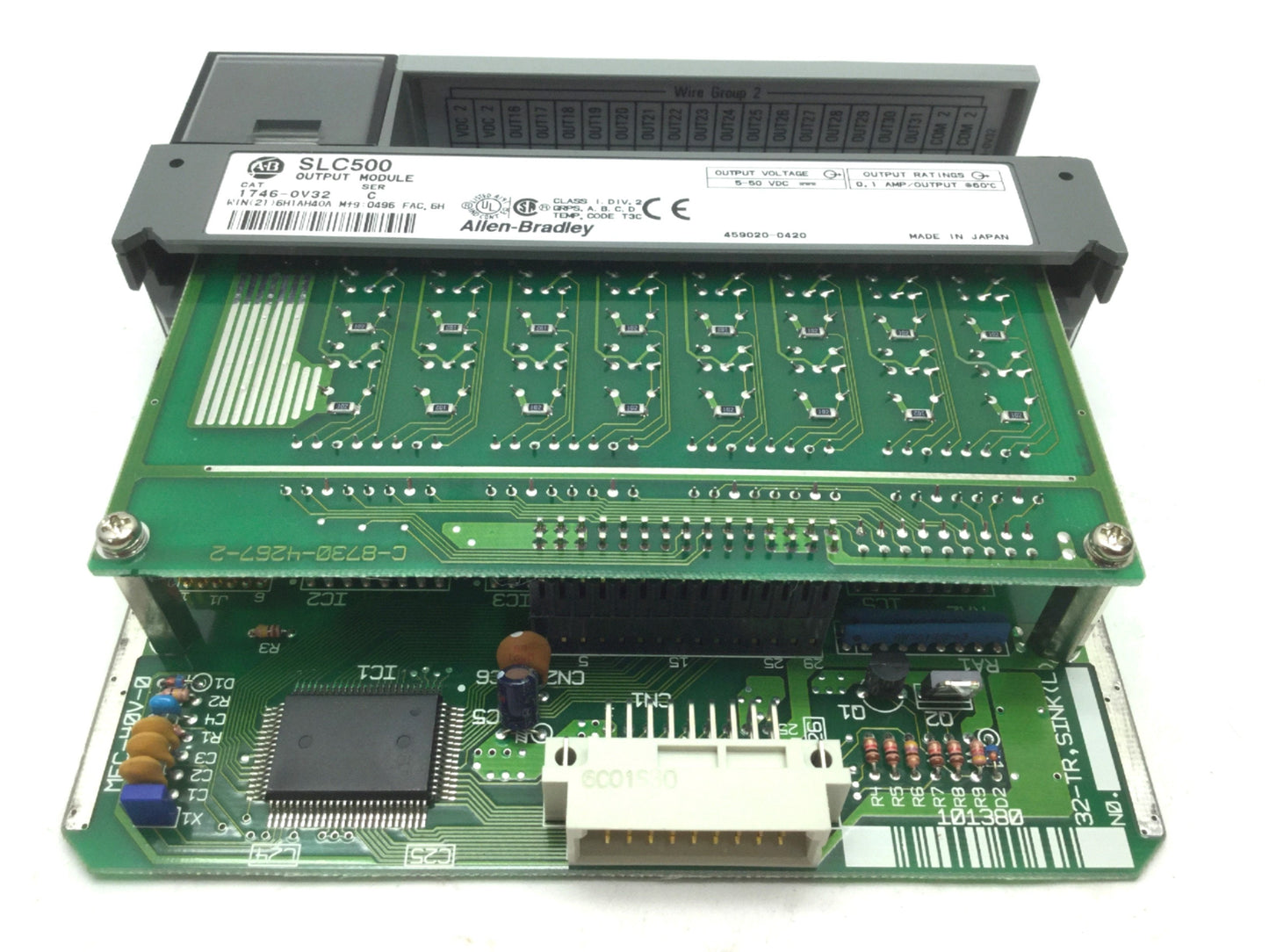Used Allen Bradley 1746-OV32 SLC500 PLC Output Module, 32-Point, 10-50VDC