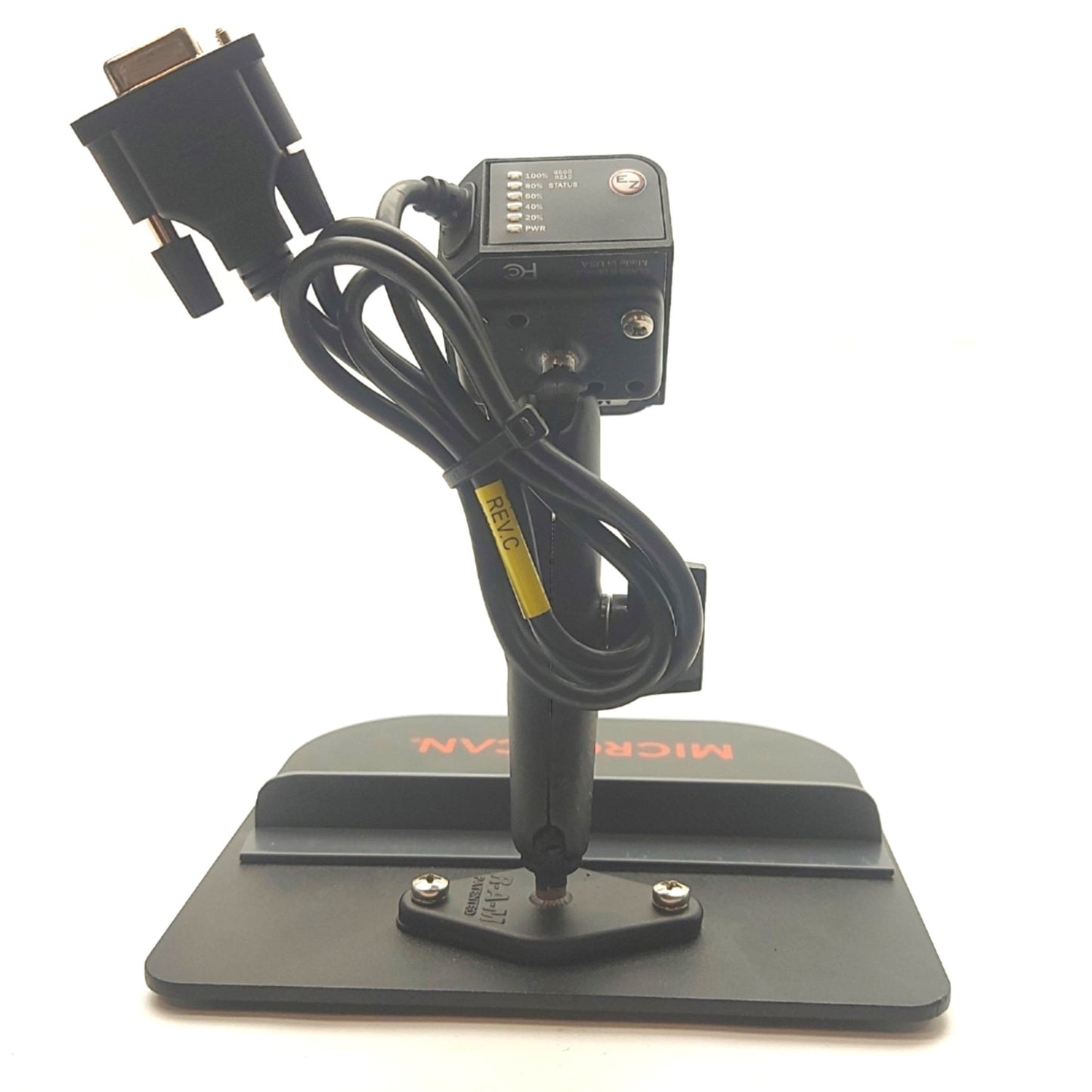 Used Microscan FIS-6300-3006G Fixed Bar Code Scanner, 2D Q-Mode, RS-232, 5VDC w/Stand