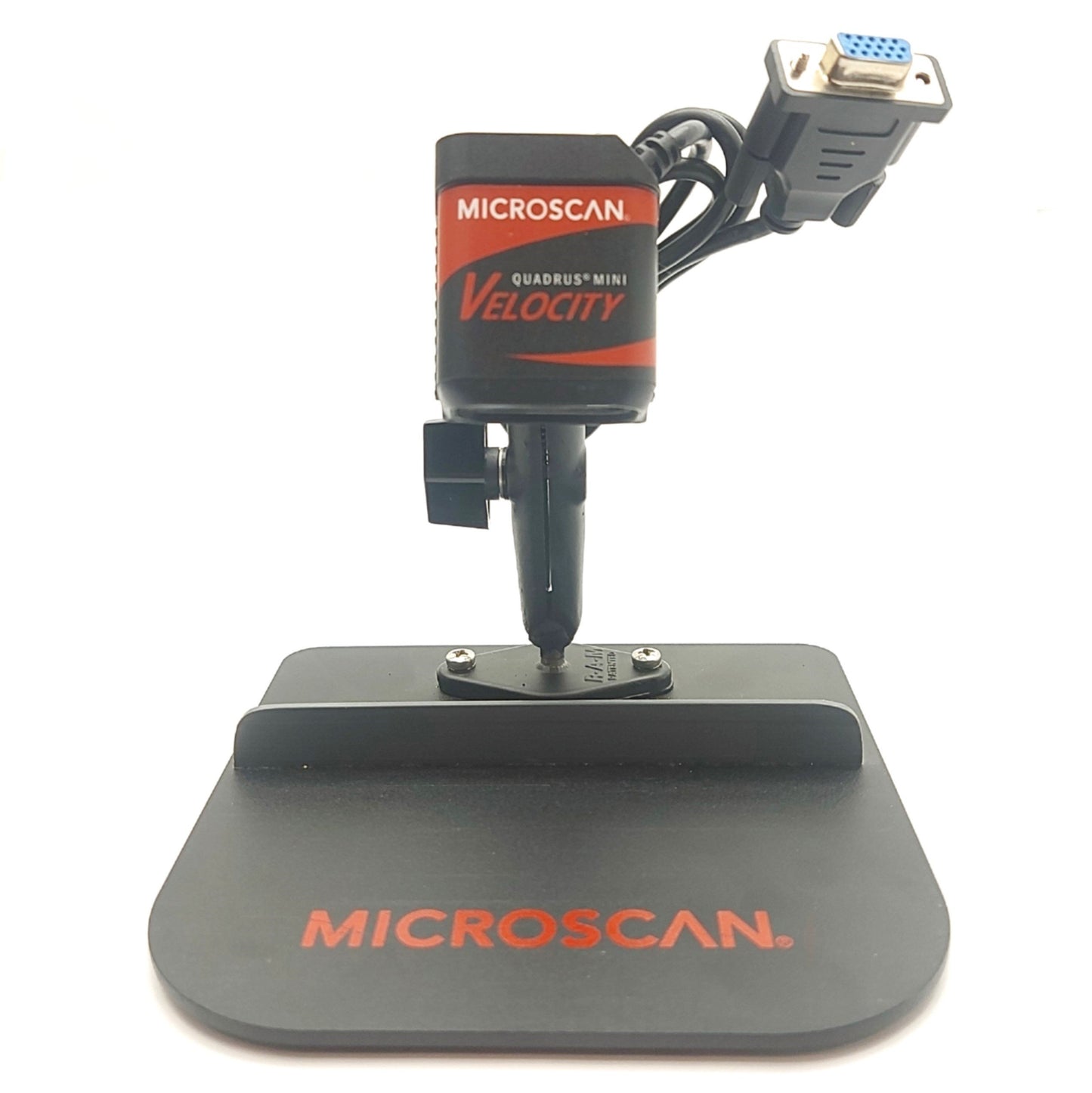 Used Microscan FIS-6300-3006G Fixed Bar Code Scanner, 2D Q-Mode, RS-232, 5VDC w/Stand