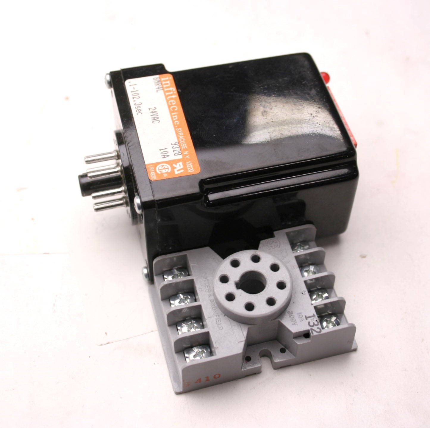 Used Infitec BMR4L Time Delay Relay, Input 24VAC, Range 0.1-102.3sec, 10A