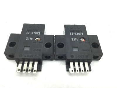 Used Lot of 2 Omron EE-SY672 Vertical Photoelectric Sensors 5-24VDC NPN