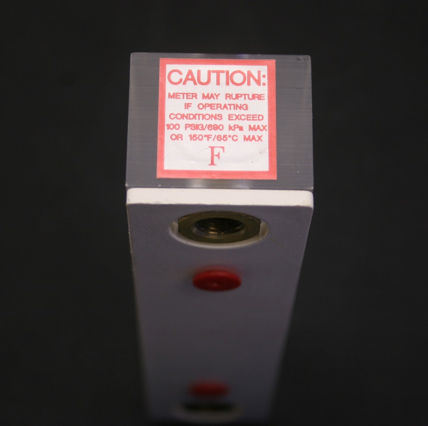 Used Cole Parmer 0-100 SCFH Air Flowmeter, 1/8" NPT, 100psig & 150°F Max