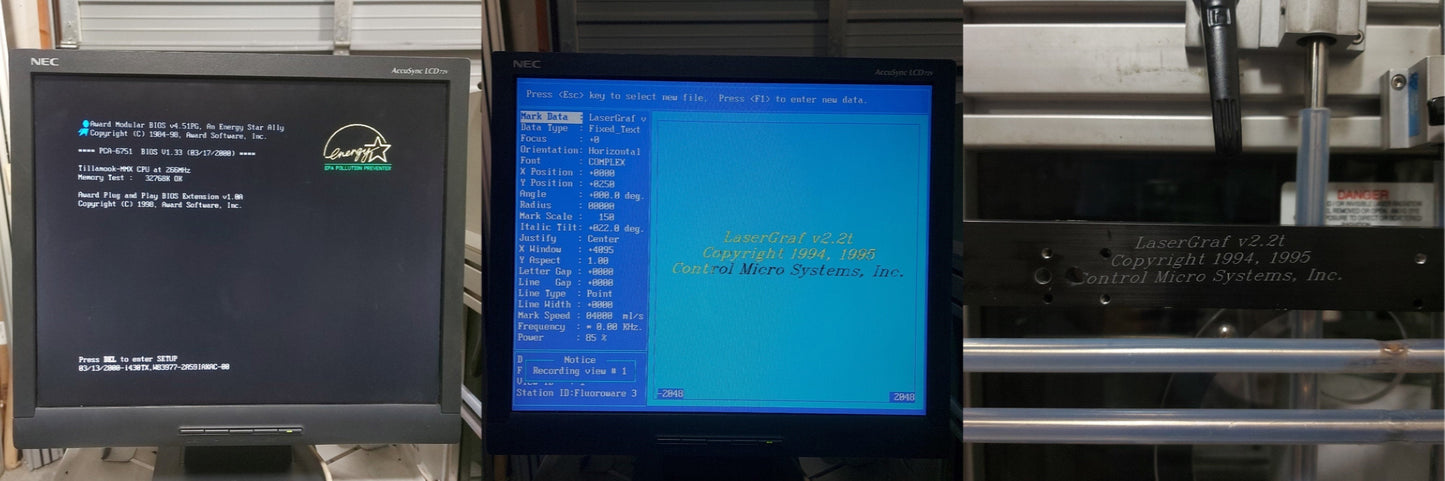 Used Control Micro Systems 5025C COý LASER Marking System, 100ýmm Write, 30W, 120VAC