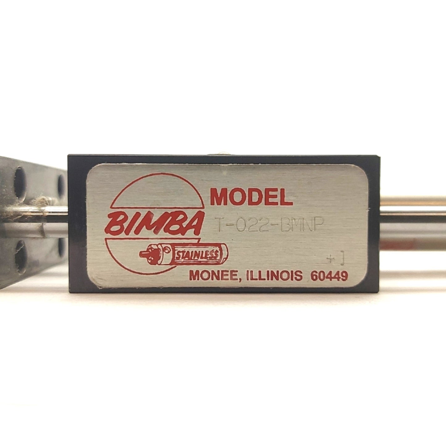 Used Bimba T-022-BMNP Ball Bearing Thruster Guided Cylinder, 2" Stroke, 9/16" Bore