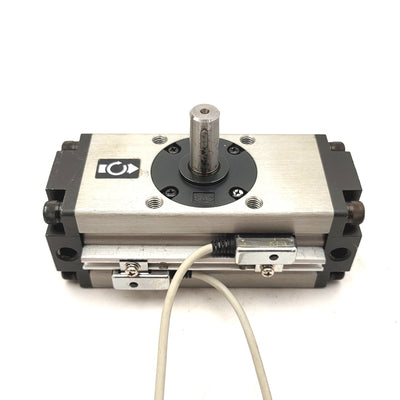 Used SMC NCDRA1BS50-90-F59 Pneumatic Rotary Actuator Rotation: 90ø Bore: 50mm 150PSI