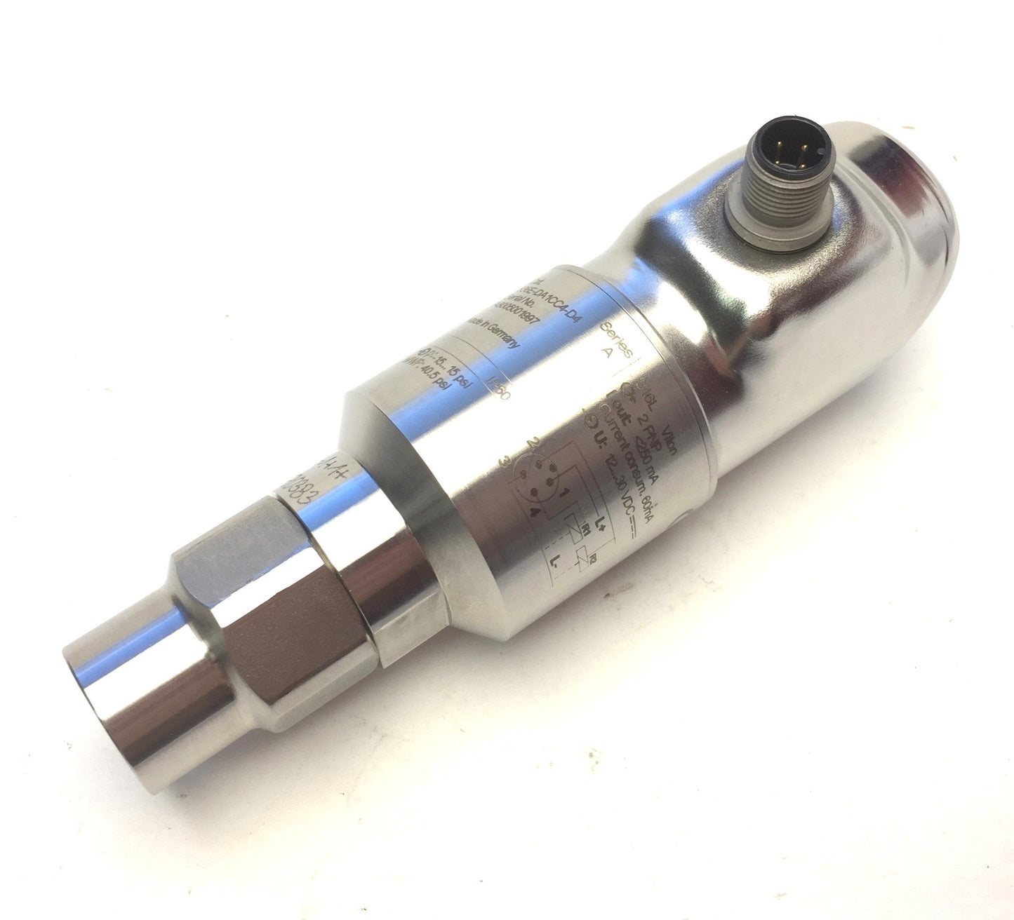 Used Allen Bradley 836E-DC1CC1-D4 Pressure Switch PNP, -15 to 15PSI 1/4" NPT 12-30VDC