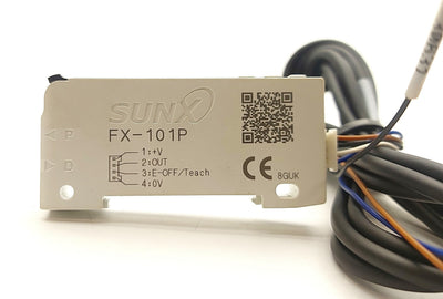 New SunX FX-101P Fiber Optic Sensor Amplifier PNP Open Collector, 12-24VDC w/Cable