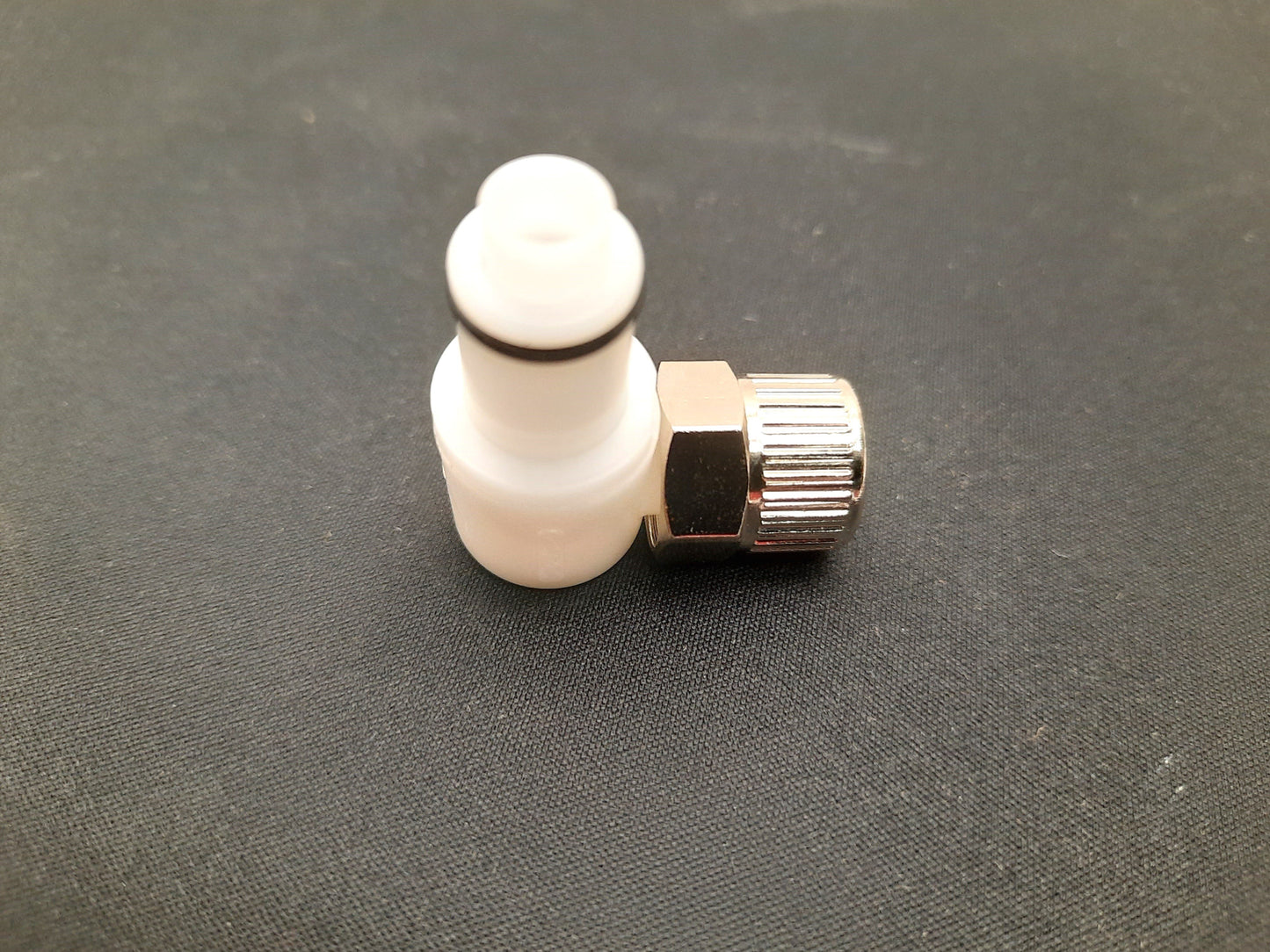 New – Open box CPC Colder PLCD21006 Acetal Quick-Disconnect Fitting, Compression Elbow 3/8"