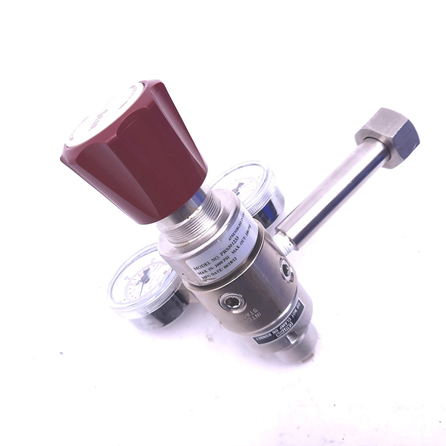 Used ProStar Platinum PRS301233 High Purity Pressure Regulator In 3000PSI, Out 100PSI