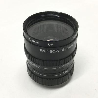 Used Rainbow CCTV G25MWI G25mm 1:1.4 1" Camera Lens, C-Mount w/ UV Filter