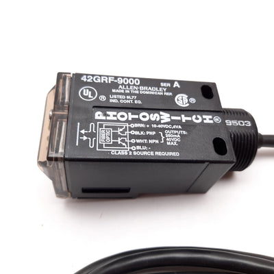 Used Allen Bradley 42GRF-9000 Photoswitch Photoelectric Sensor, 10-40VDC, NPN PNP