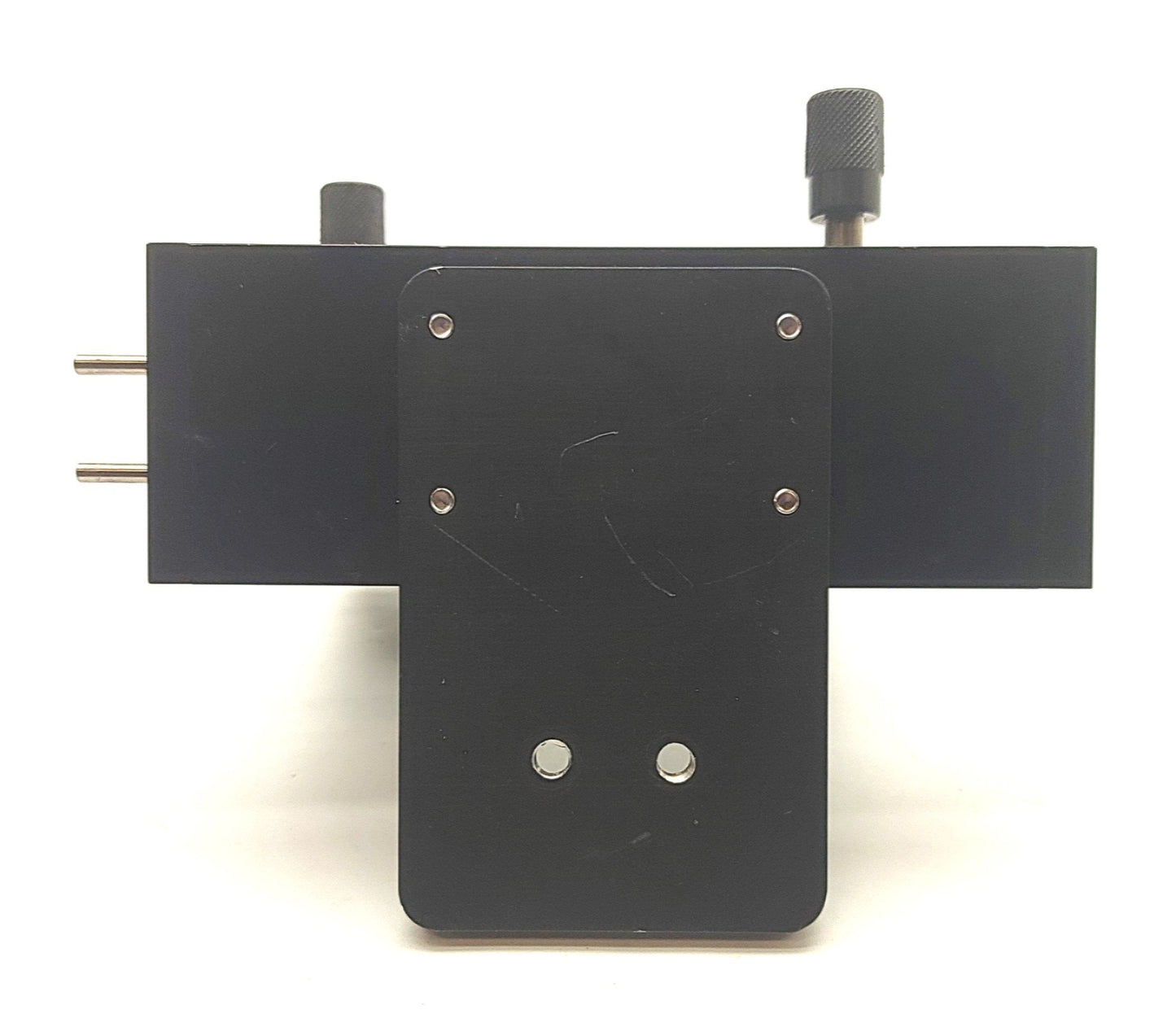 Used 2-Axis LASER Optic Mount Z: 7.5mm X: 20mm Travel Vert/Horiz Tilt ?35-40mm Optic