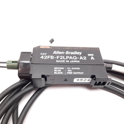 Used Allen Bradley 42FB-F2LPAQ-A2 Fiber Optic Photoelectric Sensor, With Fibers