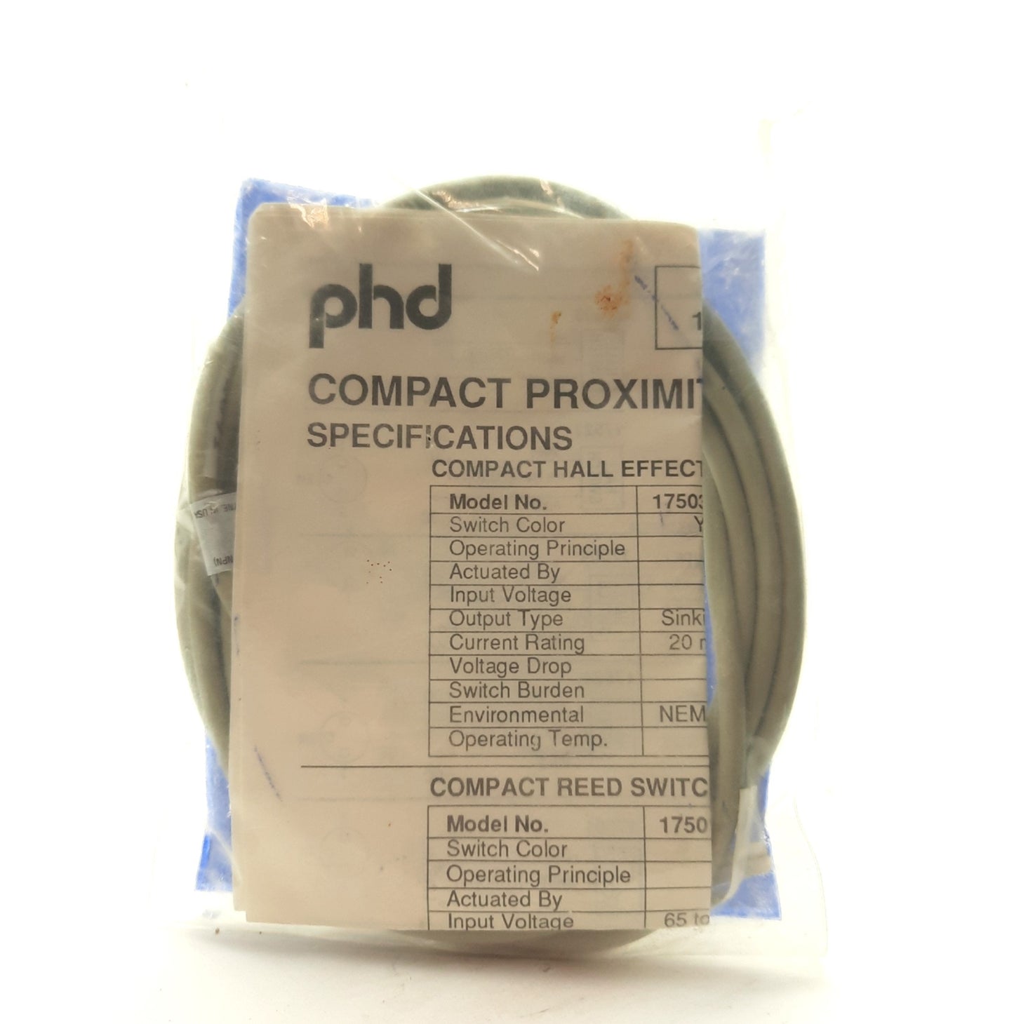 New PHD 17503-1-06 Autoswitch Proximity Sensor, NPN Sink, 4.5-24VDC 20mA, 6' Cable