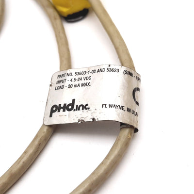New Other PHD 53603-1-02 & 53623 Hall Effect Switch, 4.5-24VDC, Load: 20mA Max, 6' Cable