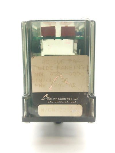 Used Action Pak 4380-0000 Wide Range DC Signal Conditioner 0-100VDC to 4-20mA 120VAC
