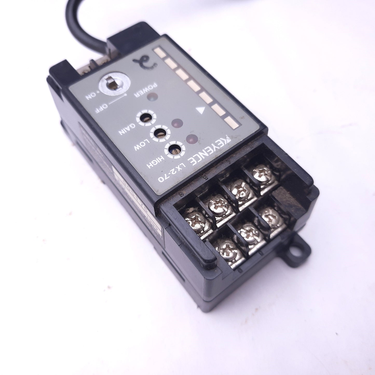 Used Keyence LX2-70 Laser Sensor Amplifier, NPN, 12-24VDC, Response: 0.5ms *No Key*