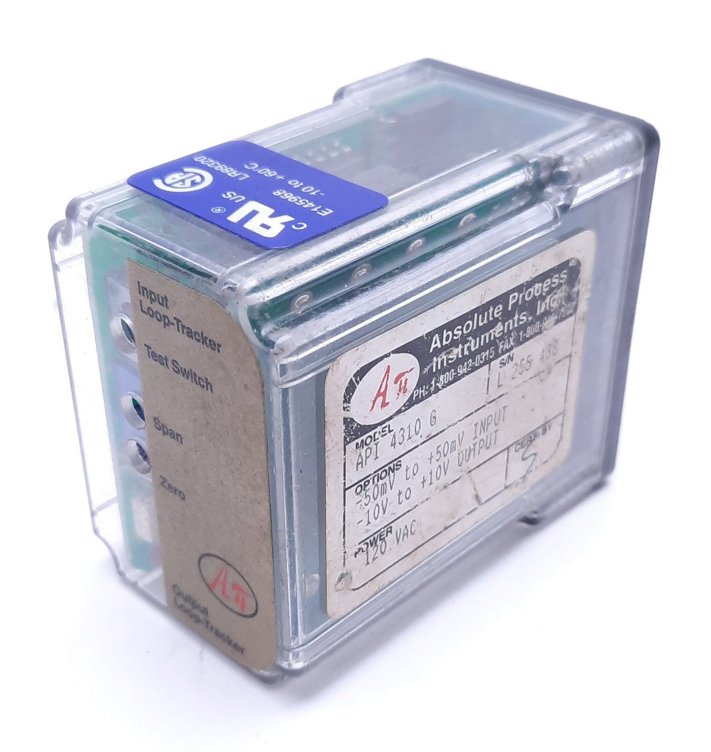 Used Absolute Process Instruments API 4310 G Isolated DC Transmitter, 120 VAC