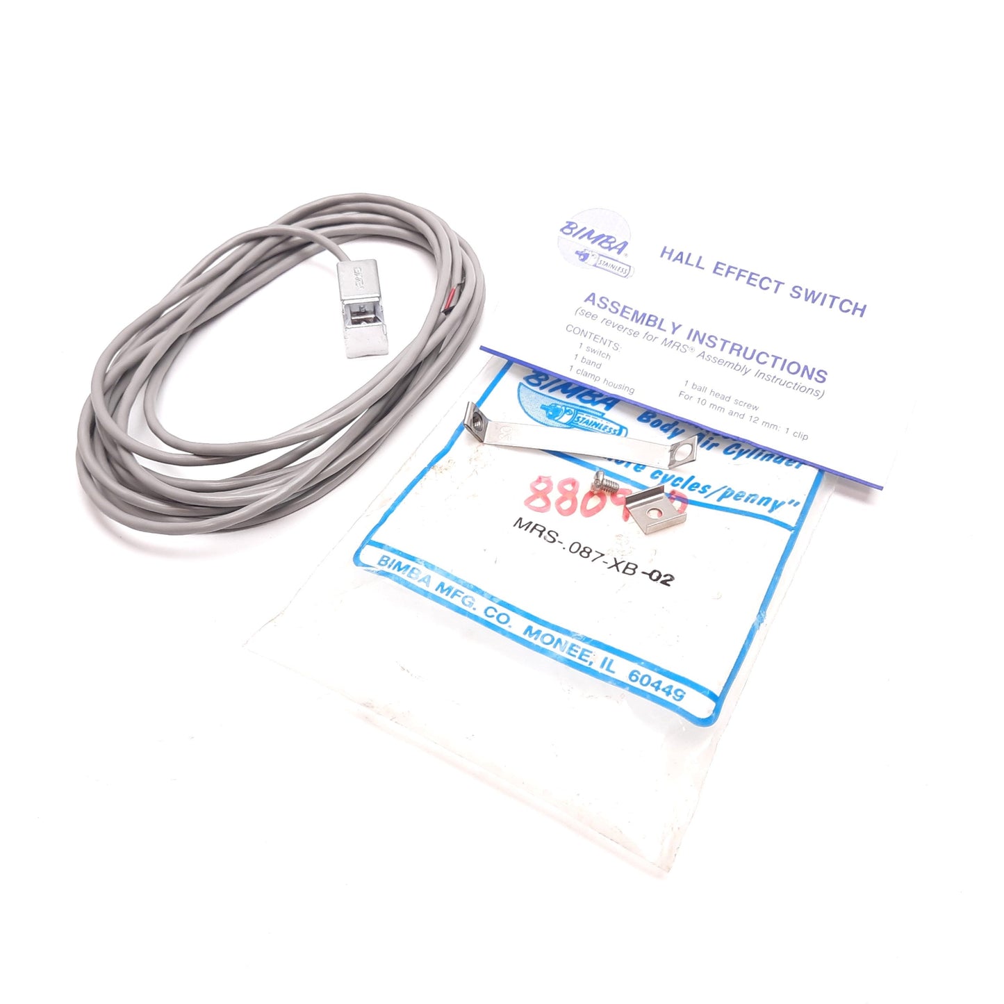 New Bimba MRS-.087-XB-02 Heavy Duty Magnetic Reed Band Switch, 200VDC, 144" 2-Wire