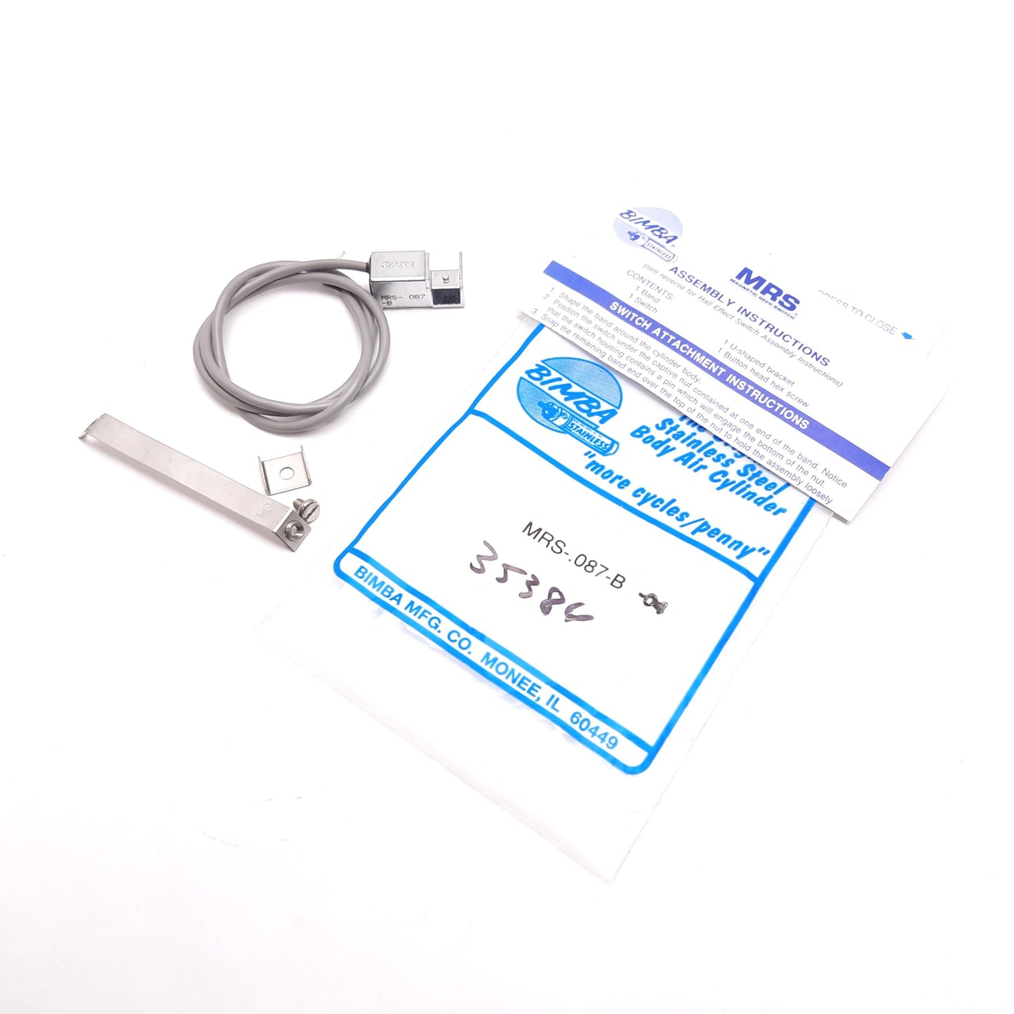 New Bimba MRS-.087-B-04 Heavy Duty Magnetic Reed Band Switch, 200VDC, 24" 2-Wire