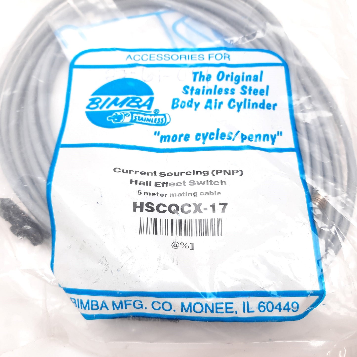 New Bimba HSCQCX-17 Pneumatic Cylinder Switch Kit, With Mating Cable & Band Kit