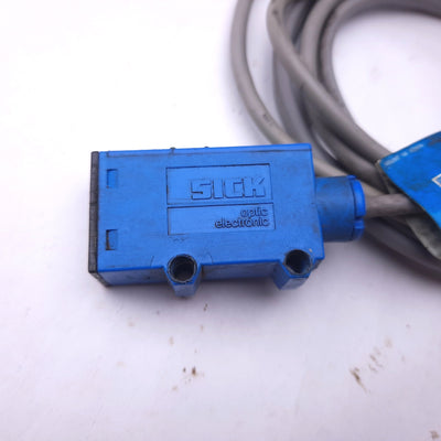 Used Sick WS6-D132 Photoelectric Beam Sensor, Voltage: 12-24VDC, Cable Length: 6'