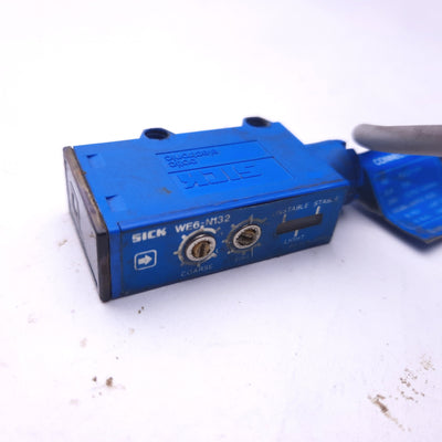 Used Sick WS6-N132 Photoelectric Beam Sensor, Voltage: 12-24VDC, Cable Length: 6'