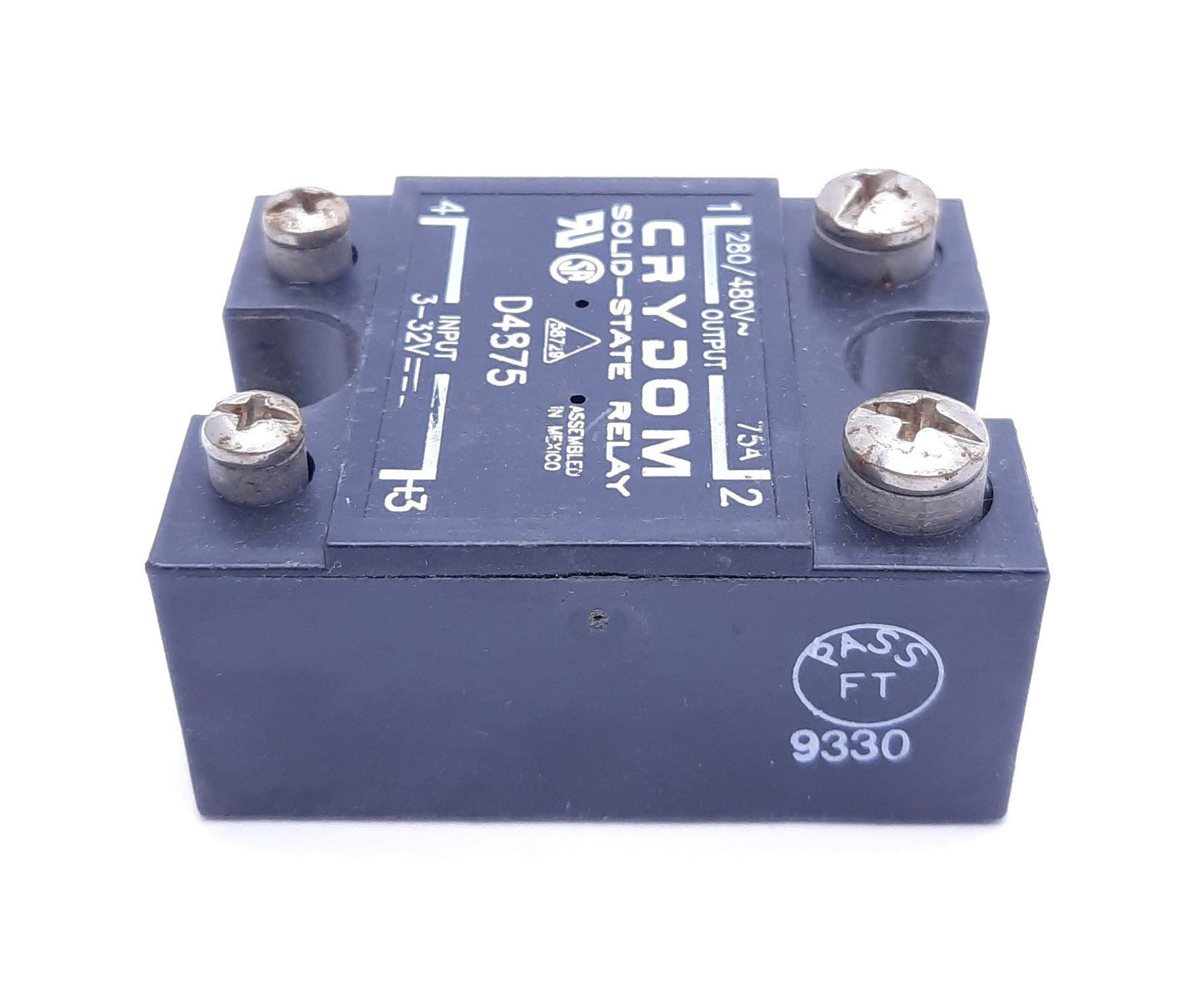Used Crydom D4875 Solid State Relay, 3-32VDC Control, 280/480VAC 75A Rating